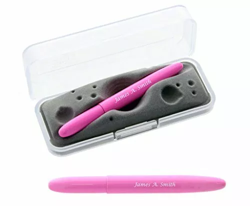 1 Engraved / Personalized Pink Fisher Space Pen Bullet Ballpoint Pen in box