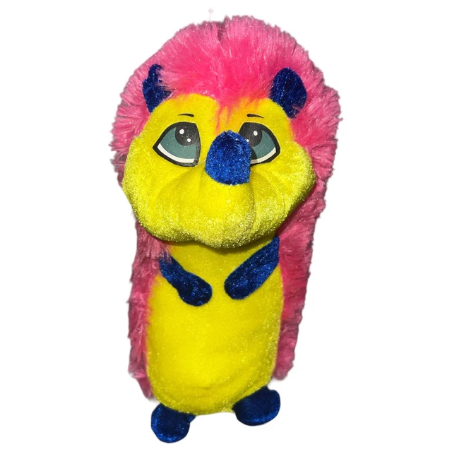 HEDGEHOG PLUSH NEON Blue Yellow Hot Pink Carnival Prize Stuffed Animal