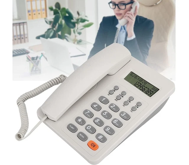 Telefono Casa Fisso Telefono Fisso Da Tavolo Per Anziani, Telefono Con Cavo Multifunzionale A Due Pulsanti Grandi A Due Colori Per Ufficio Hotel (11 Telefoni Fissi - Foto 6