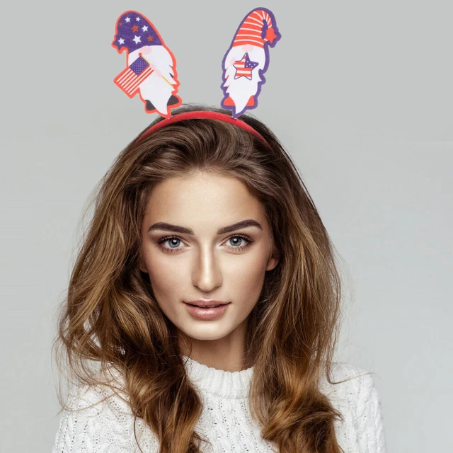 2 Pcs Plastic Headband Miss 4th July Boppers Usa Independence Day Headwear