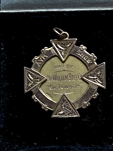 Antique Dandie Dinmont Terrier Gold Dog Show Medal Famous Dog 1936 "Towser"