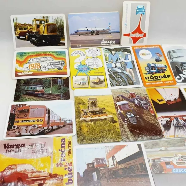 Vintage pocket card calendar 14 pieces LOT Hungary communist era 1970-80's