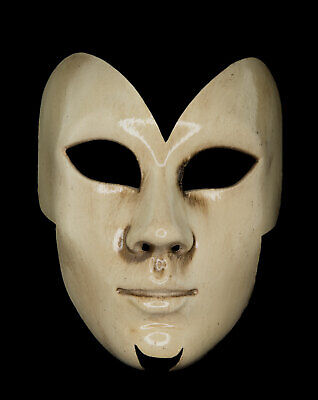 Mask from Venice Face Farfella White Ecru Carnival Venetian Fancy 664 V7