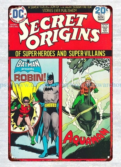 1974 Secret Origins comics metal tin sign room interior design for bedroom