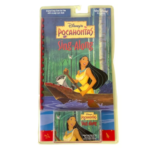 Disneys Pocahontas Sing-Along Audio Cassette and Lyrics Book NEW Vtg 90s