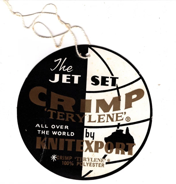 Jet Set Label AUSTRALIAN CLOTHING ADVERTISING Label Crimp Terylene Jet Set £3.18 ...