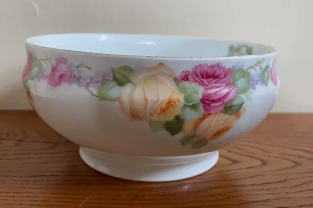 Antique Thomas Bavaria Porcelain Small Occasional Bowl Decorated with Roses