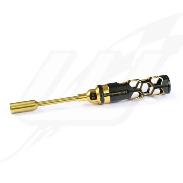 FR- Arrowmax Nut Driver 8.0 X 100Mm Black Golden (Honeycomb Tools Black Golden)