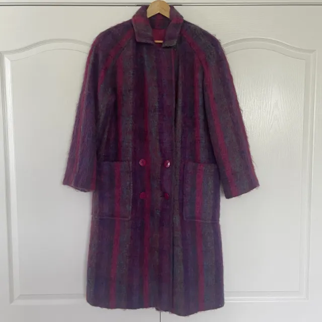 Vintage Emily Wetherby Mohair Coat Womens Large Jacket 1960s Multicolor