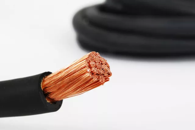 WELDING CABLE 4 AWG BLACK 25' FT BATTERY LEADS USA NEW Gauge Copper Solar 2