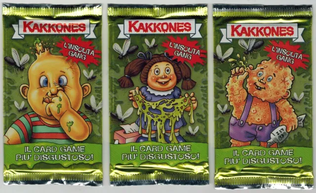 Kakkones Cards Game Artwork Set 3 Packs Garbage Pail Kids GPK Topps
