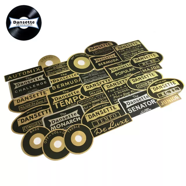 Dansette Labels Record Player Labels / Decals Stickers - Various Models