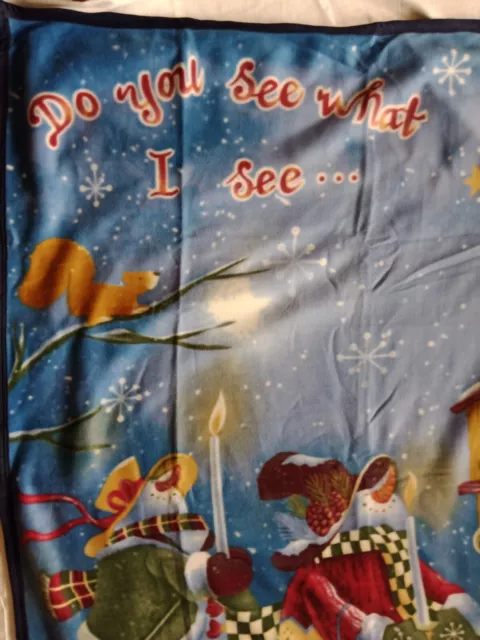 "Do You See What I See" Throw Fleece Christmas Holiday Blanket  Snowmen 3