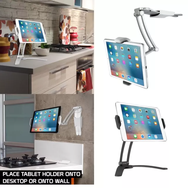 2IN1 DESKTOP KITCHEN Wall Mount Stand + Bracket Holder for Phone Tablet