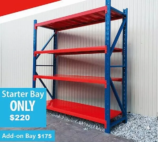 Quality All Steel Shelf Storage Shelving Workshop Shed 2.0m x 2.0m x 0.6m 800kgs