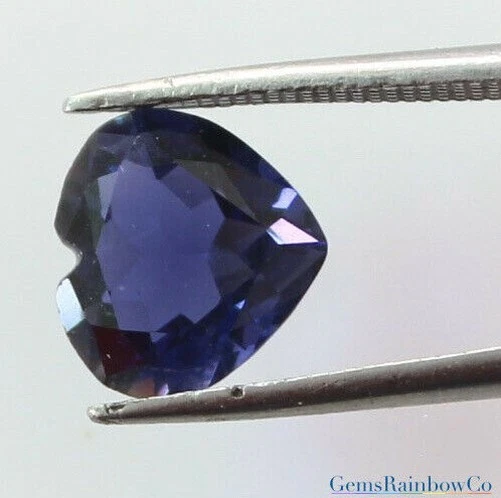 Naturel Iolite 9mm Coeur à Facettes Desseré Gemme AAA Qualité, Inclusion Gratuit