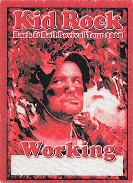Kid Rock Backstage Pass 2008 Red Working Pass Variant