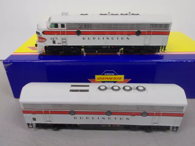 Genesis ~ Cb & Q-Burlington F7A & F7B Locomotive's W/Dcc & Sound ~Ho Scale