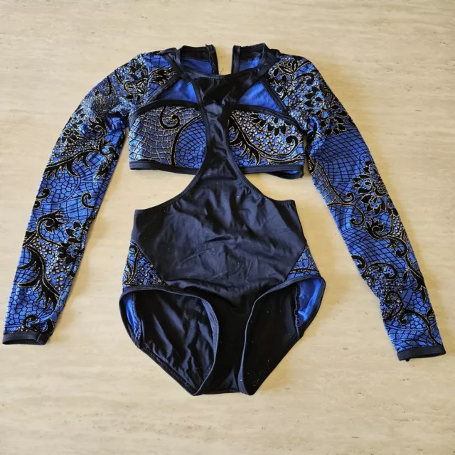 Weissman  Child Medium Dance Costume NWOT Blue Black