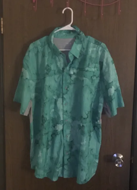 REEL LEGENDS FISHING Shirt Vented Lime Green Mens XL Button down