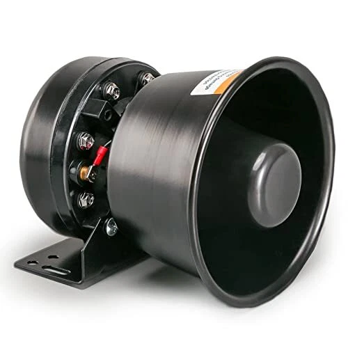 200 Watt High-Performance PA Siren Horn Speaker [Black Steel] [8 Ohms] [125