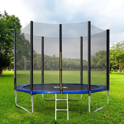 6FT Kids Garden Outdoor Trampoline with Safety Net Enclosure Spring Cover Ladder