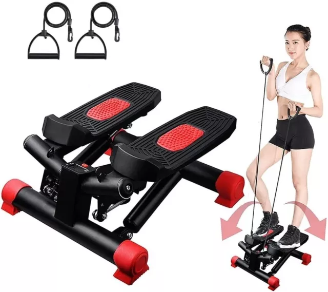 Mini Stepper with Resistance Band, Stair Stepping Fitness Exercise Home Workout