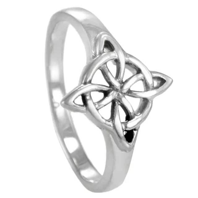Sterling Silver Witches Knot Ring (4-15+half size) Celtic Knotwork Witch Jewelry