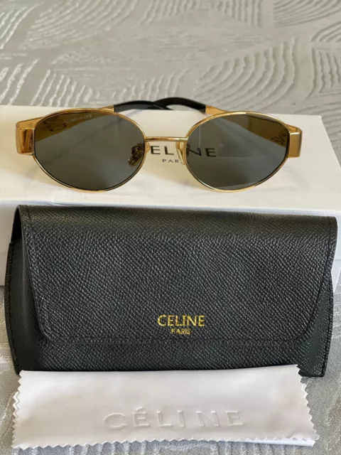 Celine Triomphe Gold Logo Sunglasses Eyewear