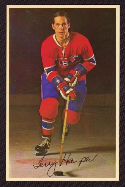 TERRY HARPER 1969-71 Montreal Canadiens Team Issue Postcard EX