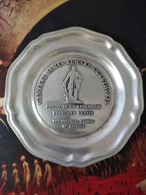WILTON COLUMBIA Commemorative Oglethorpe Pewter Plate $20.00