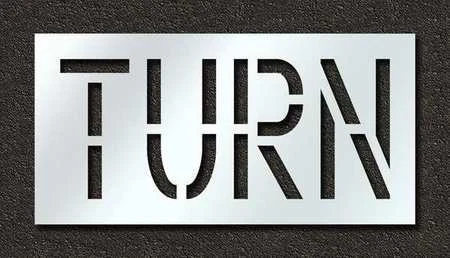 RAE STL-116-71819 Pavement Stencil,Turn,18 in
