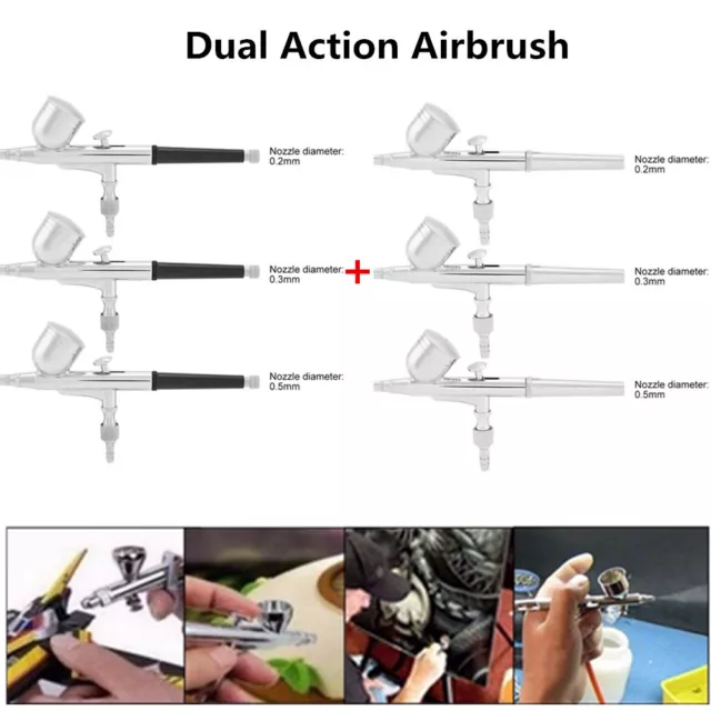 Dual Action Airbrush Set Needle Air Brush Spray Gun Paint Art Craft Tattoo Tool