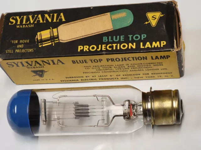 NOS Vintage Blue Top Sylvania Projection Lamp Bulb DFD 1000W 125V   [ H993-12 ]