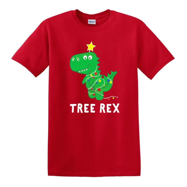 Christmas Tree Rex T-Shirt/Tea Rex/Dinosaur/Lights/Xmas Gift/Funny/T-shirt Top