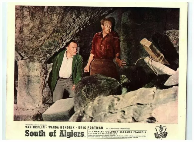 South of Algiers Original Lobby Card Van Heflin Eric Portman searching tomb 1953