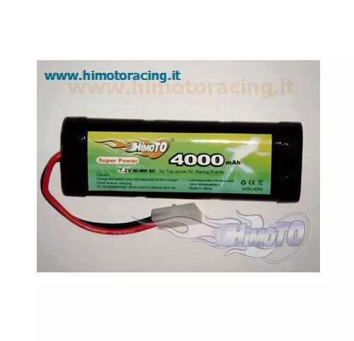 BATTERIA RICARICABILE NIMH 4000mAh 7,2V ATTACCO TAMIYA RC AUTO BARCHE HIMOTO