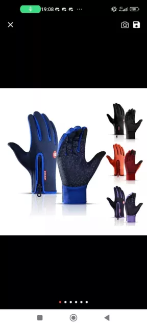 Gants d'hiver chaud unisexes, imperméables et coupe-vent avec écran tactile