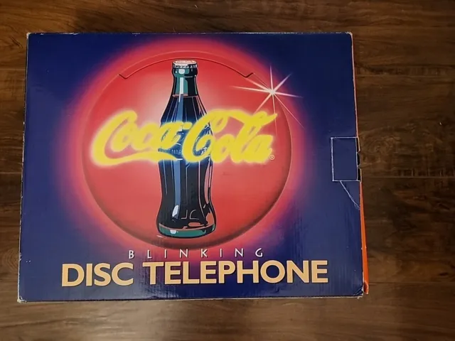 Vintage 90s Coca Cola Button Round Disc Blinking Landline Telephone Light Up