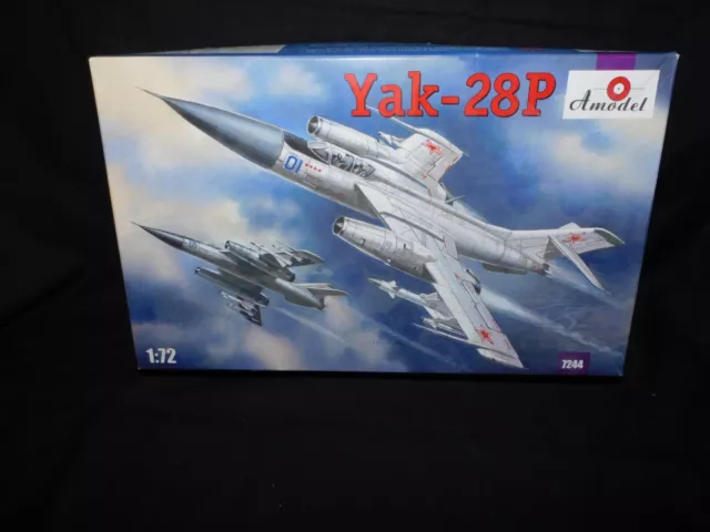 Amodel 1:72 Scale Model Kit #7244  " Yak-28P " Complete & Mint In Box.