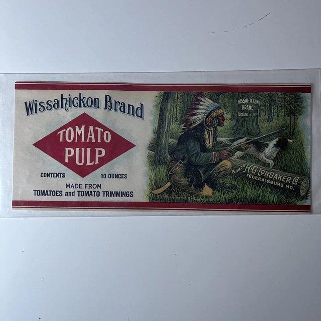 VTG Label Wissahickon Brand Tomato Pulp Maryland