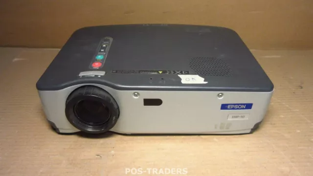 EPSON EMP-50 Projector Beamer SVGA 3LCD 1000 Lumens EX Remote WORKS OK NO HOURS