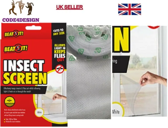 Window Fly Screen Large Mesh Net Bug Mosquito Fly Insect Moth Door Netting