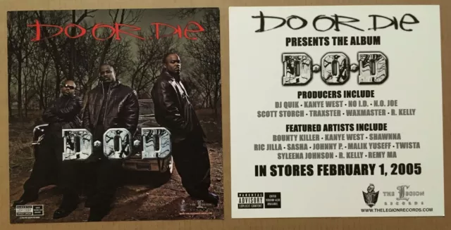 DO OR DIE Rare 2005 VINTAGE DOUBLE SIDED PROMO POSTER FLAT For D.o.d. CD MINT