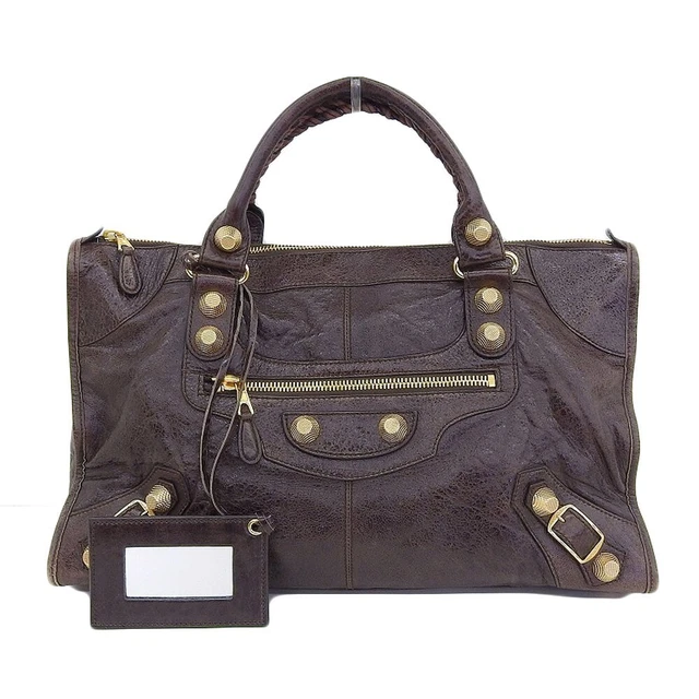BALENCIAGA The Giant Work handbag leather brown 173080