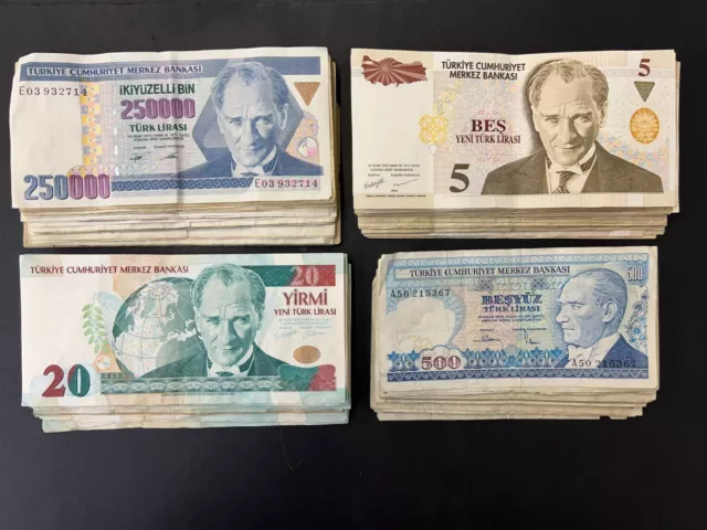 Turkish Lira Vintage Notes (100) LOT: 0704-818