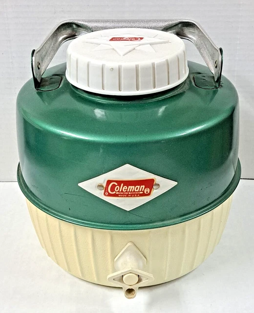 VINTAGE 1964 METALLIC green Coleman 1 gallon water jug cooler diamond