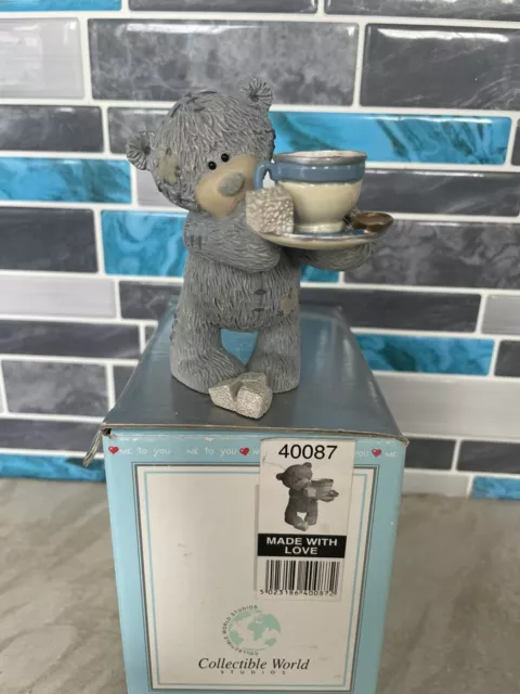 Made With Love - Rare Boxed Me To You Bear Making Cup Of Tea Figurine Ornament