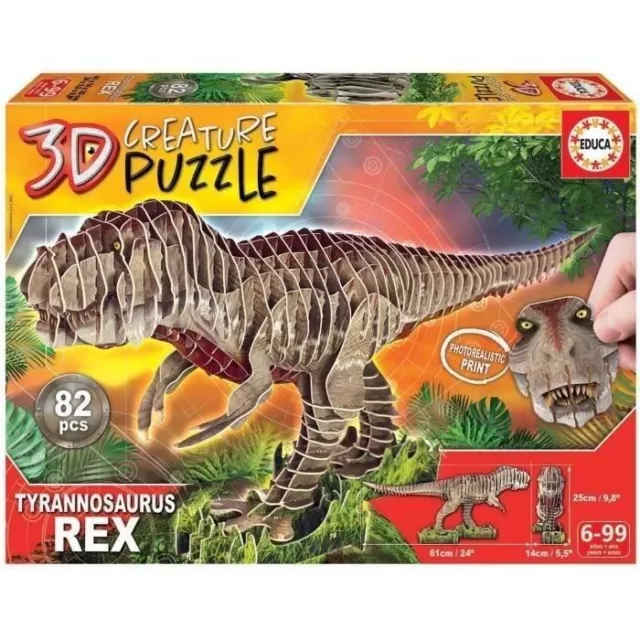 Puzzle 1000 pièces - Terre De Dinosaures - EDUCA - Animaux - Espagne -  Orange orange - Educa