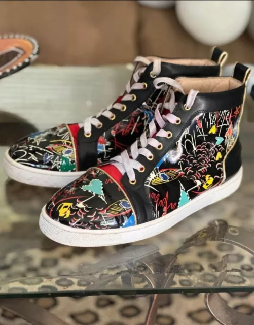 CHRISTIAN LOUBOUTIN GRAFFITI Patent High Top Sneakers Size 47.5 500.00 PicClick UK